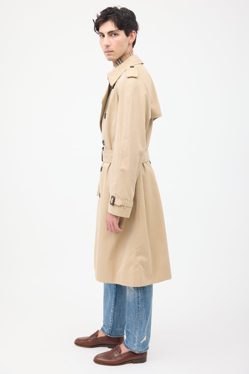 Burberry Brown Double Breasted Belted Trench Coat