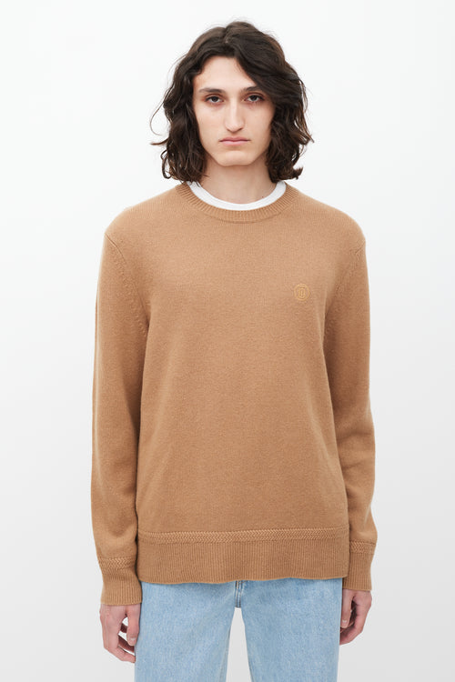 Burberry Brown Embroidered Logo Sweater Sweater