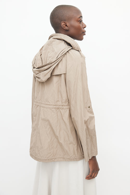 Burberry Brown Hooded Cargo Jacket