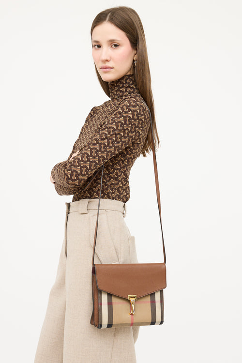 Burberry Brown 
Multicolour Macken House Check Crossbody Bag