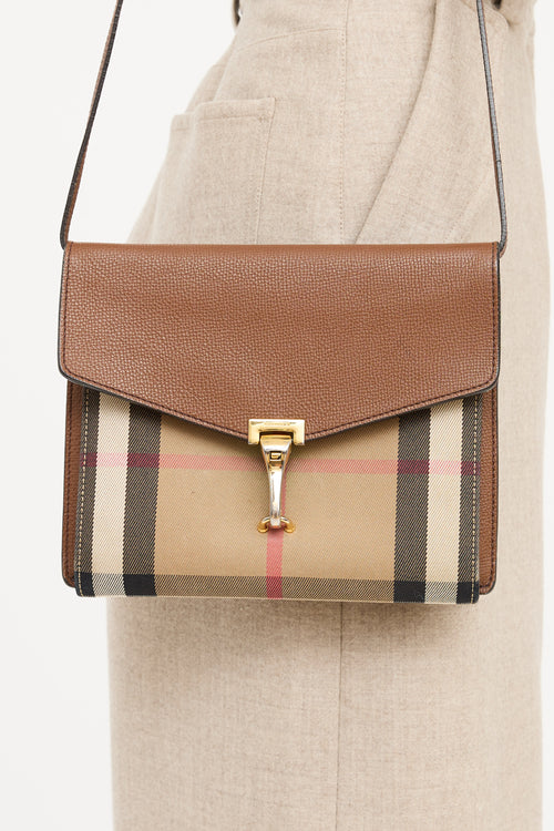 Burberry Brown 
Multicolour Macken House Check Crossbody Bag