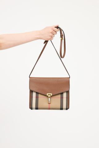 Burberry Brown 
Multicolour Macken House Check Crossbody Bag