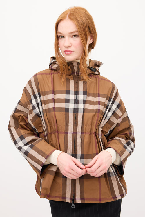 Burberry Brown 
Multi Nova Check Anorak Jacket