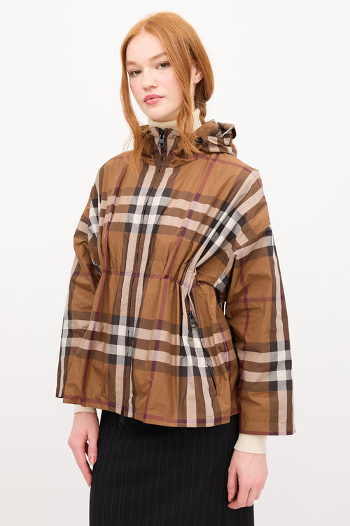 Burberry Brown 
Multi Nova Check Anorak Jacket