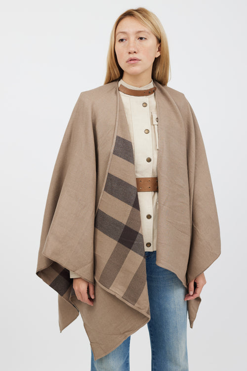 Burberry Brown 
Multicolour Wool Shawl