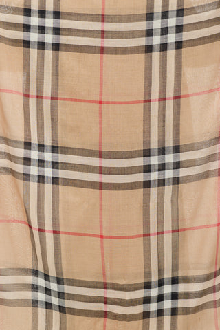 Burberry Brown 
Multicolour Knit Nova Check Scarf