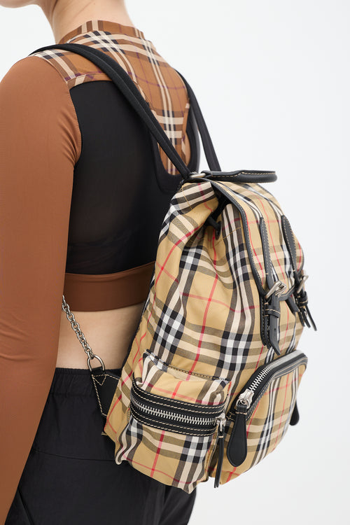 Burberry Brown 
Multicolour Nova Check Backpack