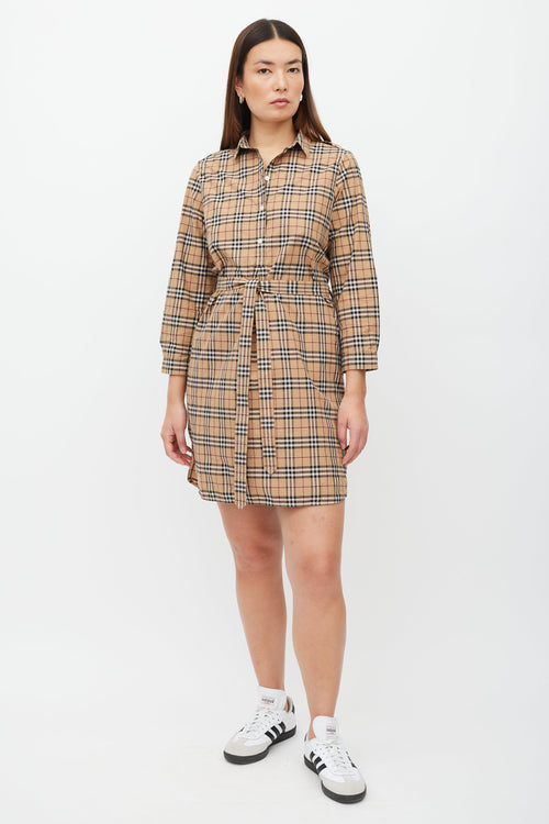 Burberry Brown 
Multicolour Novacheck Shirt Dress