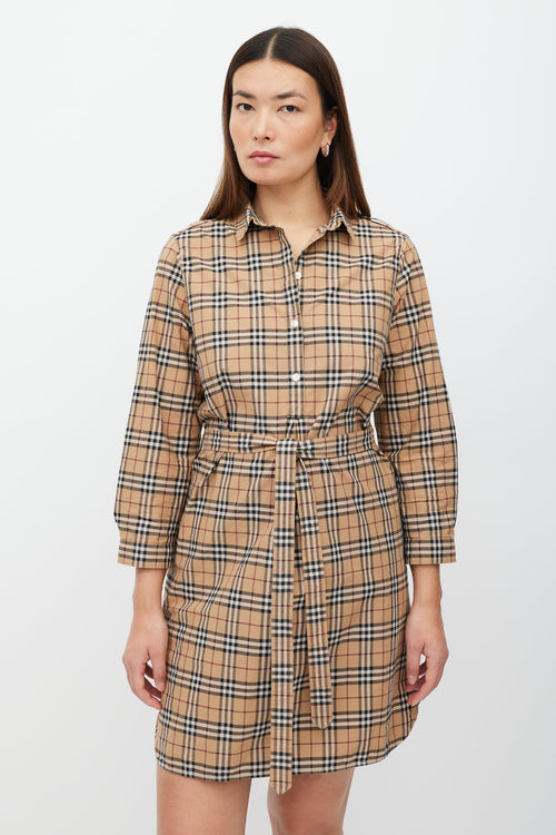 Burberry Brown 
Multicolour Novacheck Shirt Dress