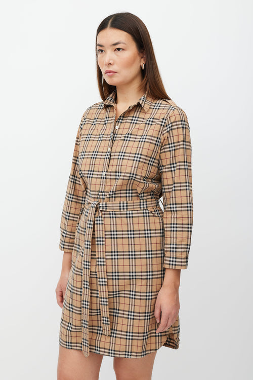 Burberry Brown 
Multicolour Novacheck Shirt Dress