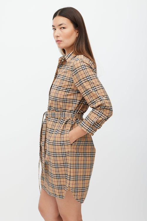 Burberry Brown 
Multicolour Novacheck Shirt Dress