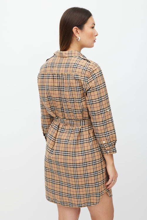 Burberry Brown 
Multicolour Novacheck Shirt Dress