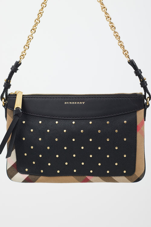 Burberry Brown 
Multicolour Peyton Studded Leather Bag