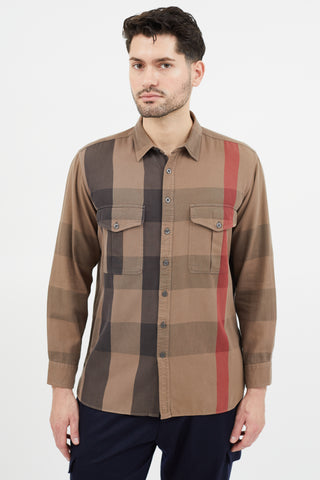 Burberry Brown 
Multicolour Plaid Shirt