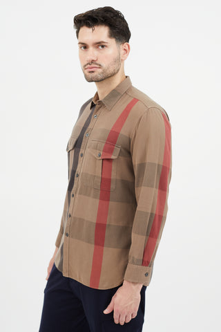 Burberry Brown 
Multicolour Plaid Shirt