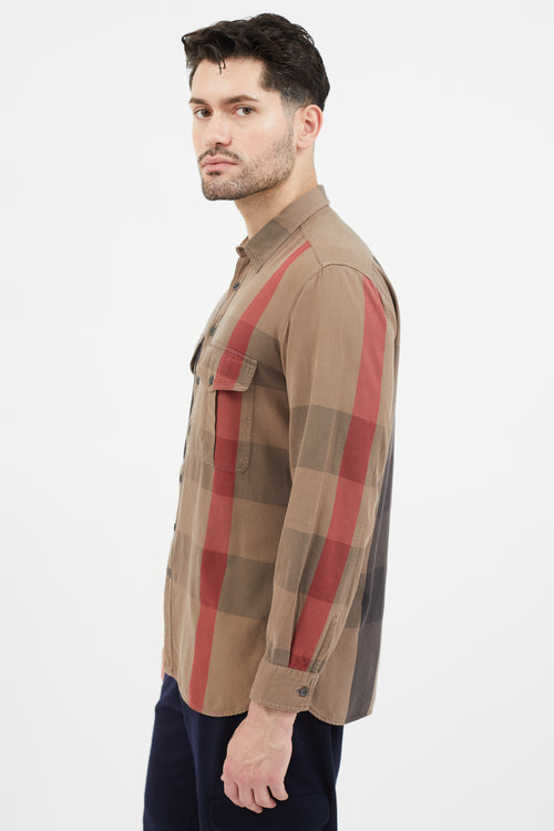 Burberry Brown 
Multicolour Plaid Shirt