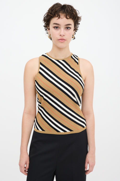 Burberry Brown 
Multicolour Striped Tank Top