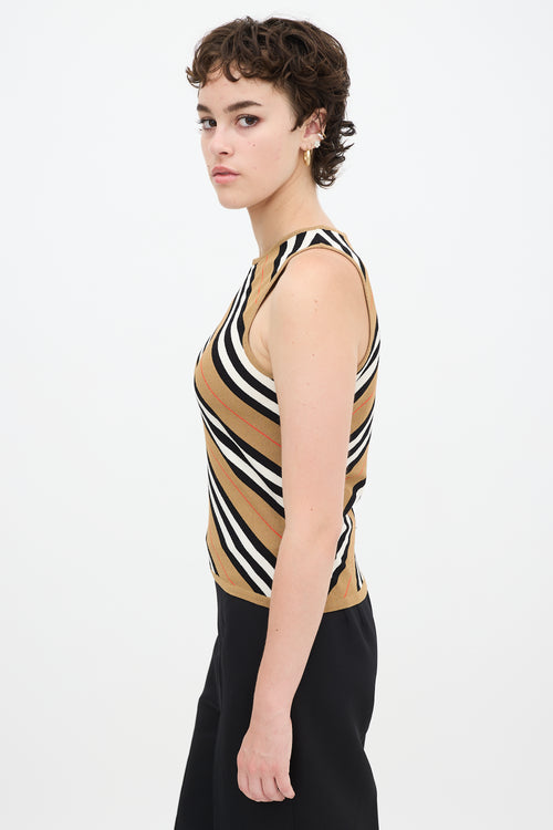 Burberry Brown 
Multicolour Striped Tank Top