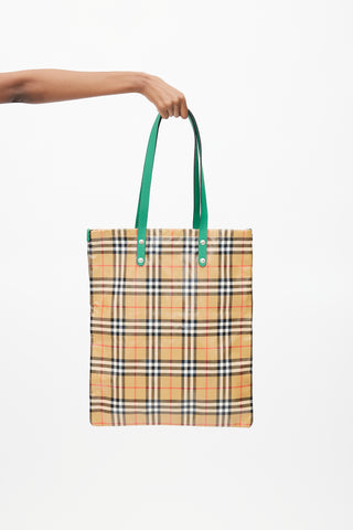 Burberry Brown Nova Check Coated Tote Bag