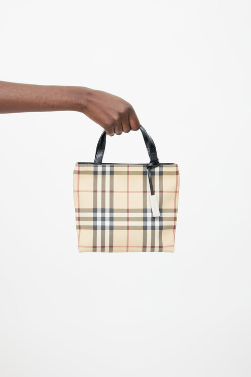 Burberry Brown Nova Check Mini Tote Bag