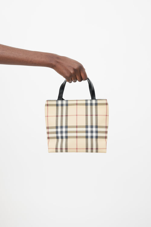 Burberry Brown Nova Check Mini Tote Bag