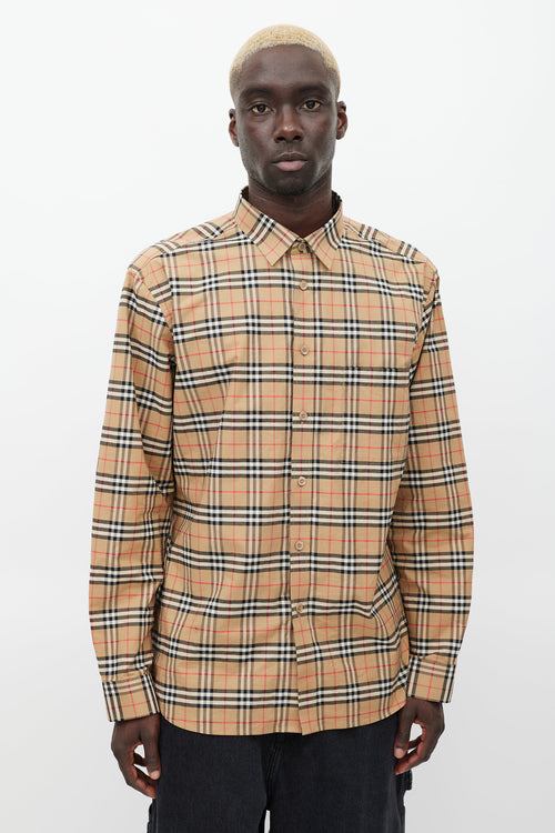 Burberry Brown Nova Check Printed Shirt