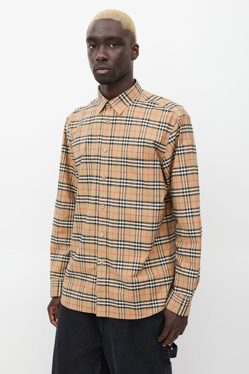 Burberry Brown Nova Check Printed Shirt