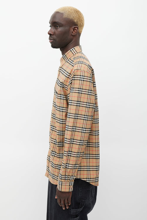 Burberry Brown Nova Check Printed Shirt