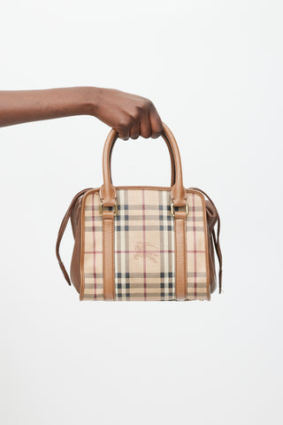 Burberry Brown Nova Check Haymarket Dinton Bag