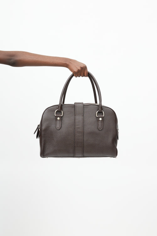 Burberry Brown Pebbled Leather Bag