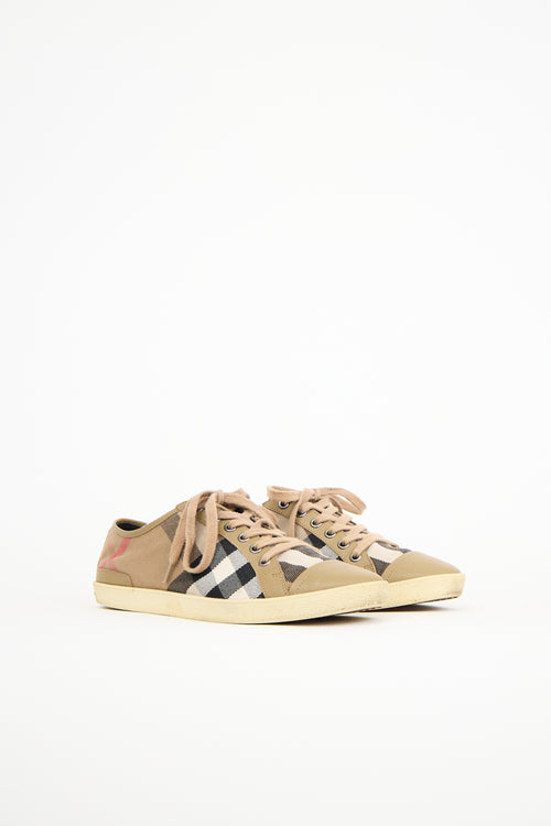 Burberry Brown Canvas Housecheck Sneaker