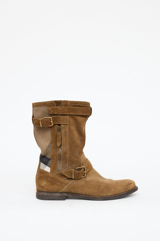 Brown Suede Nova Check Boot