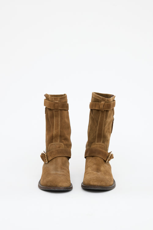 Brown Suede Nova Check Boot