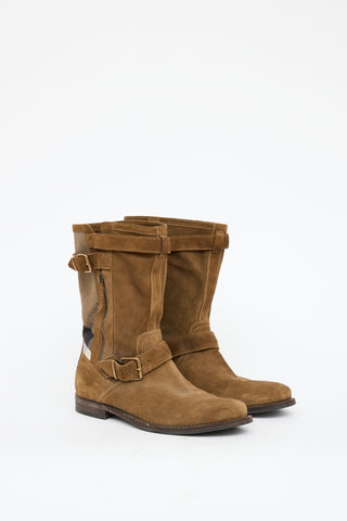 Brown Suede Nova Check Boot