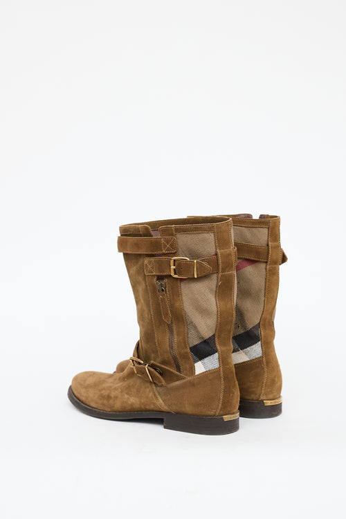 Brown Suede Nova Check Boot