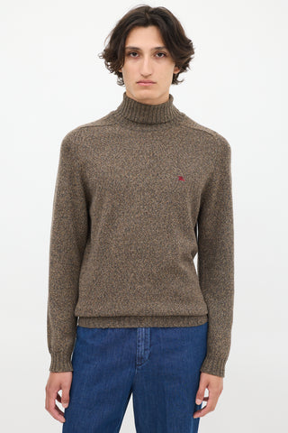 Burberry Brown Wool Turtleneck Sweater