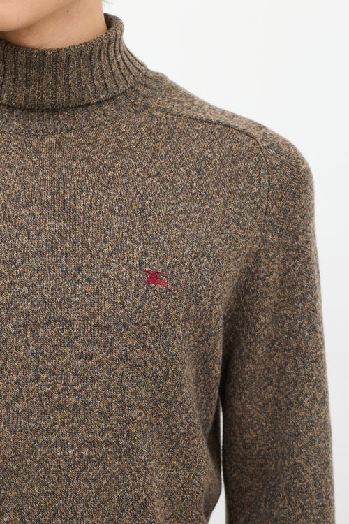 Burberry Brown Wool Turtleneck Sweater