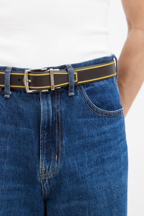 Burberry Brown 
Yellow Reversible Belt