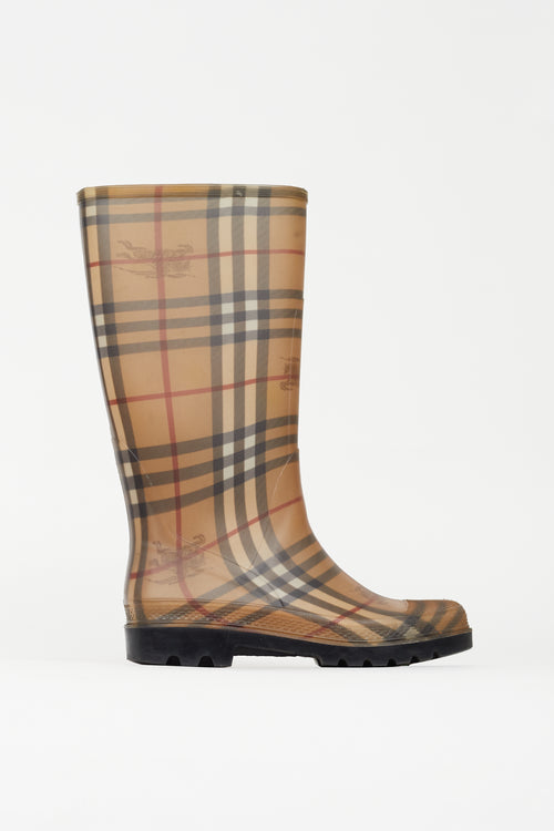 Burberry Multicolor Rubber Nova Check Rain Boot