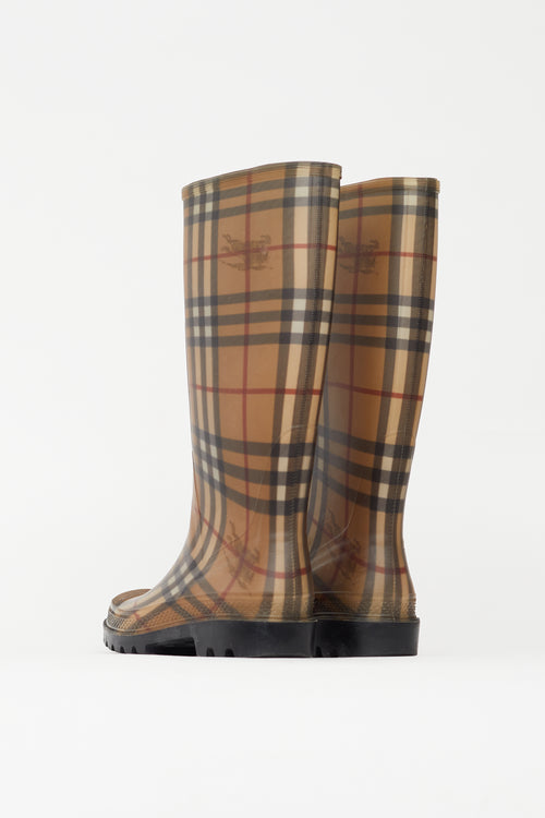 Burberry Multicolor Rubber Nova Check Rain Boot