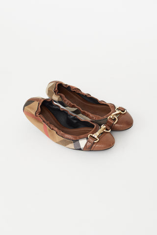 Burberry Brown Check Scrunch Ballet Flat