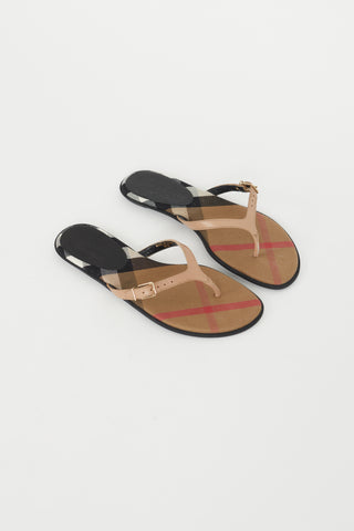 Burberry Brown Nova Check Flip Flop