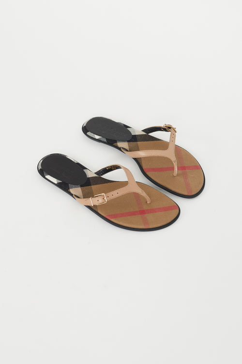 Burberry Brown Nova Check Flip Flop