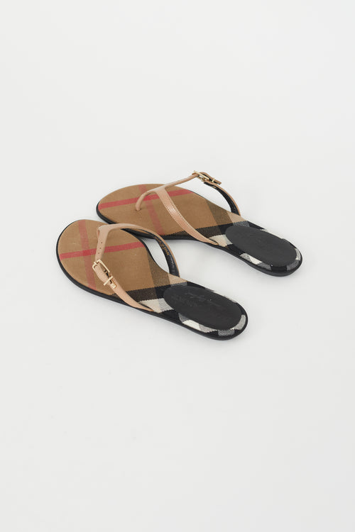 Burberry Brown Nova Check Flip Flop