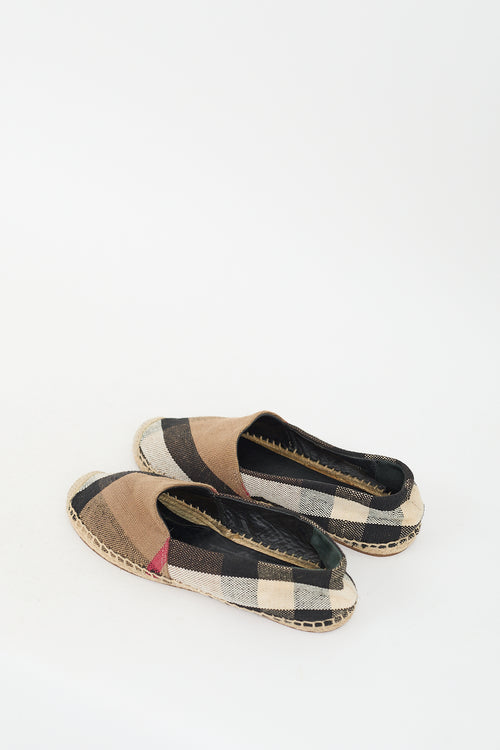 Burberry Brown 
Multi Nova Check Espadrille Sneaker