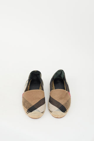 Burberry Brown 
Multi Nova Check Espadrille Sneaker