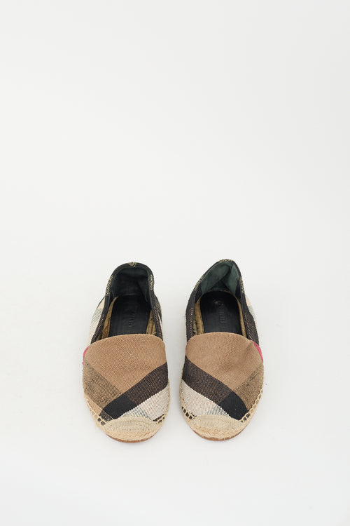 Burberry Brown 
Multi Nova Check Espadrille Sneaker