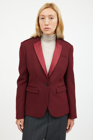 Burberry Burgundy Epaulet Blazer