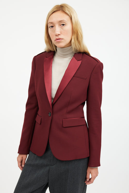 Burberry Burgundy Epaulet Blazer