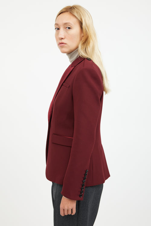 Burberry Burgundy Epaulet Blazer